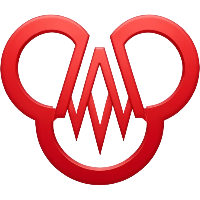 Minimalistic logo for MedSignal, sleek red pulse forming the letters 'AI' inside a smooth geometric shape, glowing red accents, clean white background, no black, conveying high-tech healthcare and AI technology emoji