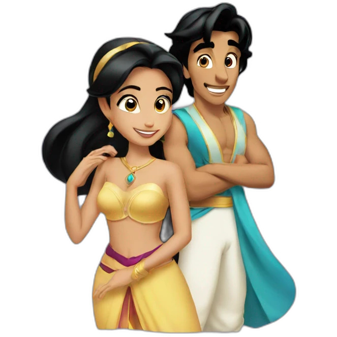 Aladdin with jasmine emoji