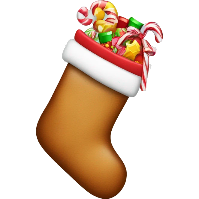 Christmas stocking with candy emoji