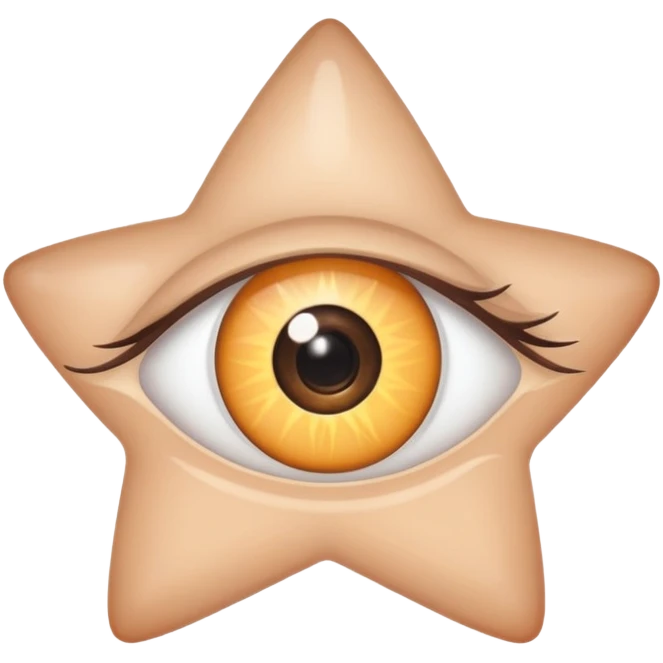 Outlined eye with an outlined star as the pupil
 emoji