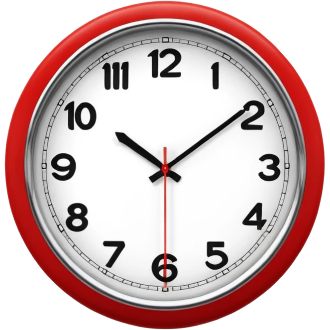 red wall clock emoji