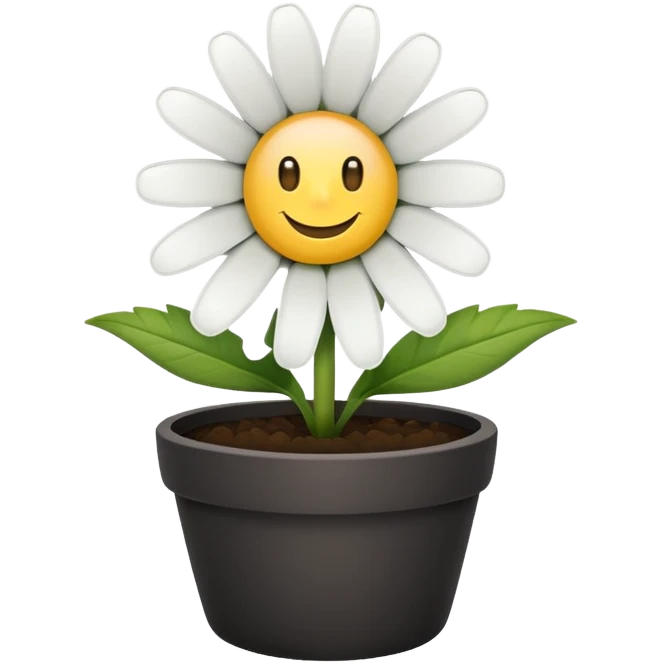 single flower daisy flower pot emoji