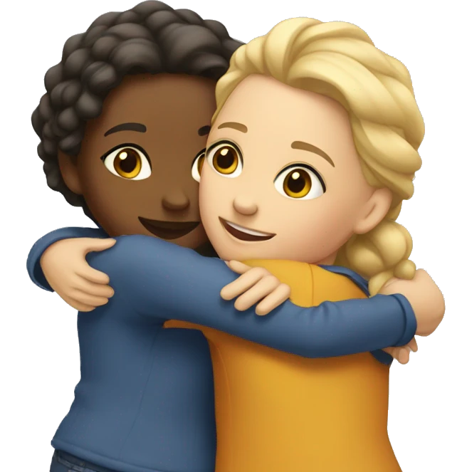 two hugging girlfriends emoji