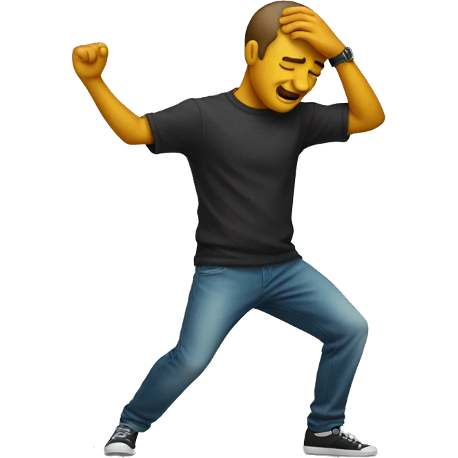 Man dabbing emoji