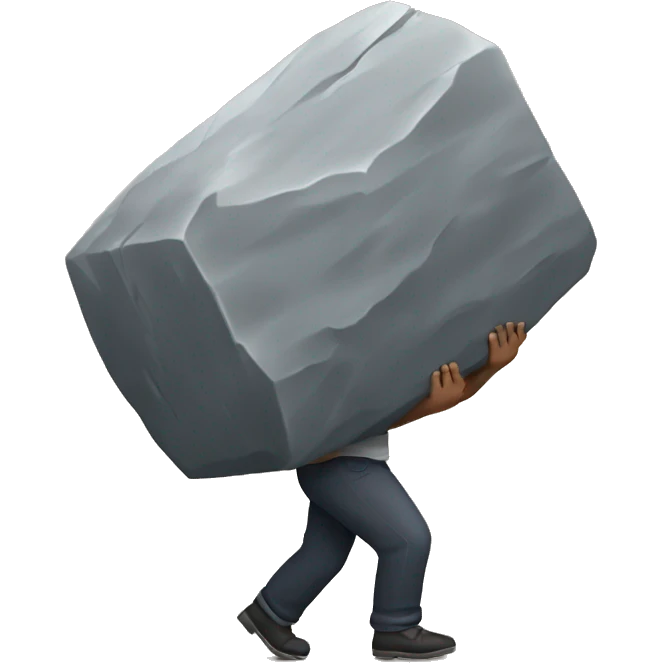person carring big stone emoji