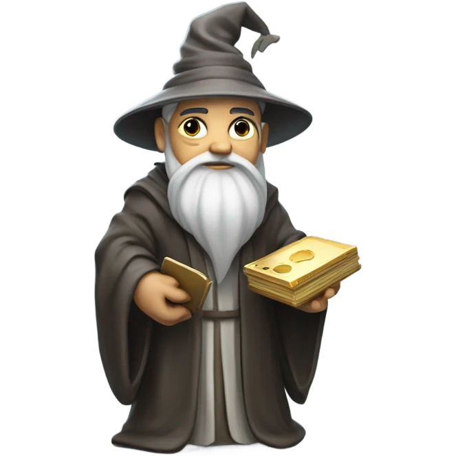 (wizard) holding  (hard disk) emoji