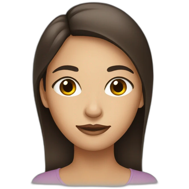 A woman with dark brown and sleep eyes emoji