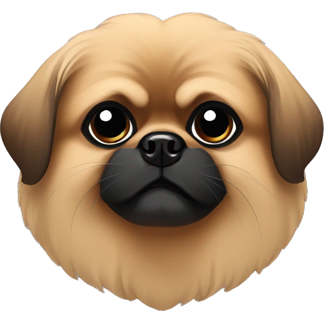Brown Pekingese ￼with black snout  emoji