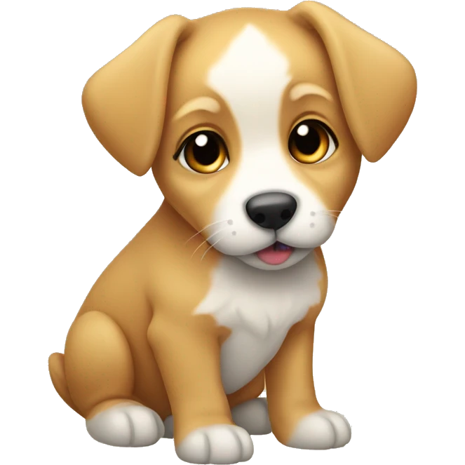 Puppy that has fox features but more blonde honey coloring emoji