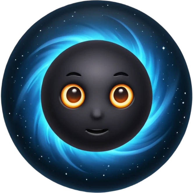 An image of a black whole emoji