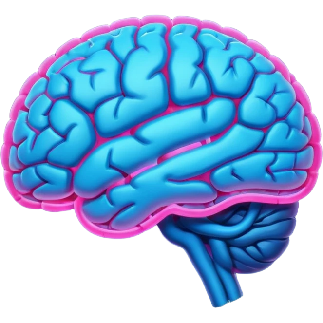 glowing neon brain emoji