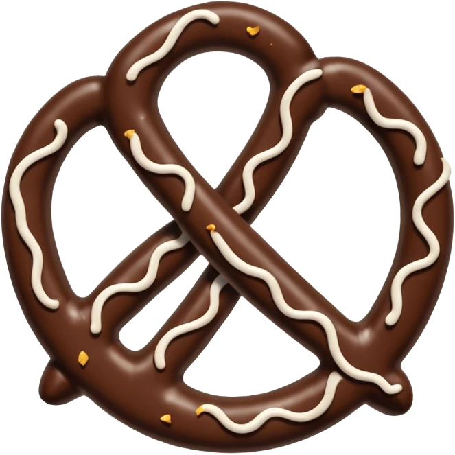  chocolate dipped pretzels with dark chocolate drizzle  emoji