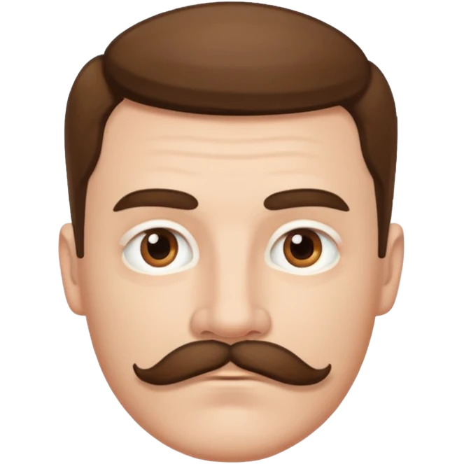 white man mustache only face, no body emoji