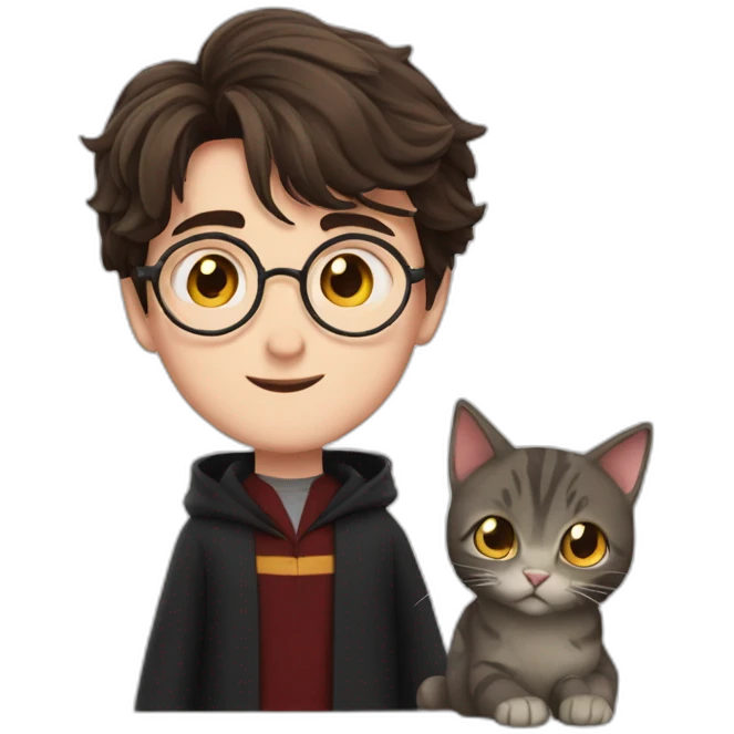 harry potter in love with a cat emoji
