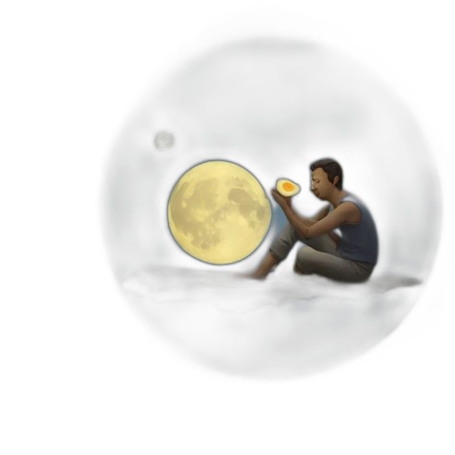 man eating the moon emoji