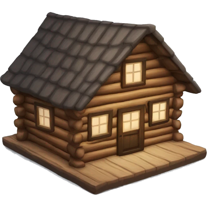 Cozy log cabin  emoji