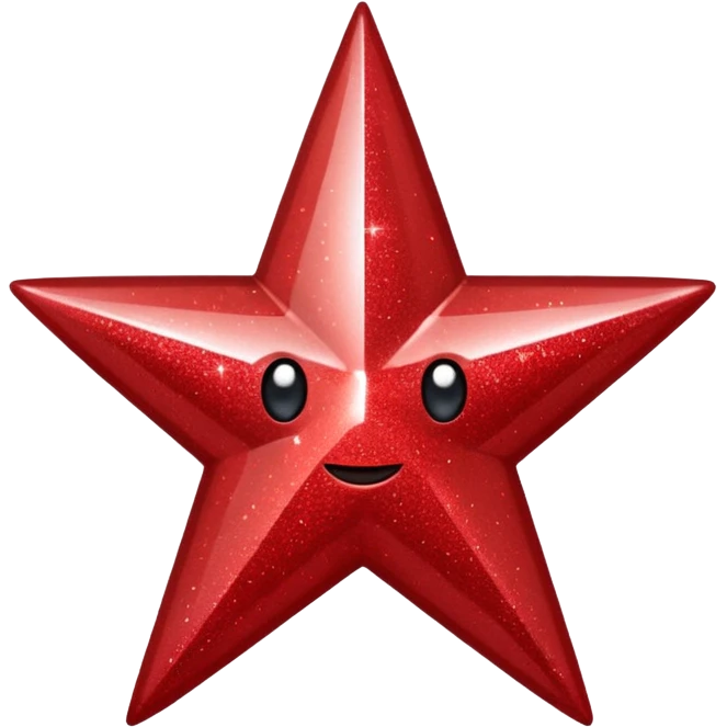 red glitter star  emoji