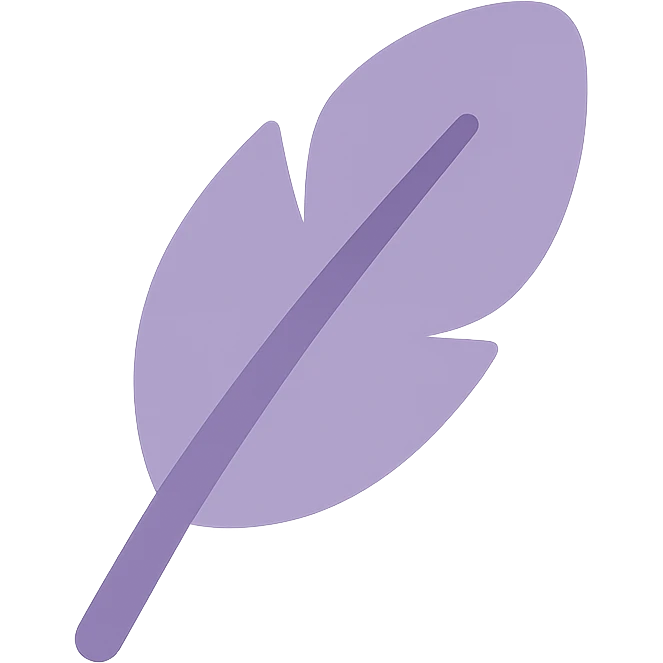A dull purple feather emoji