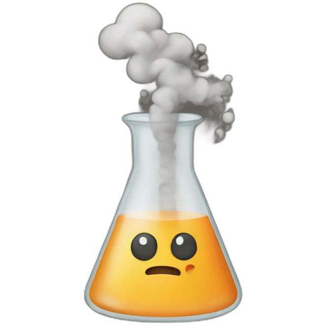 beaker with smoke emoji