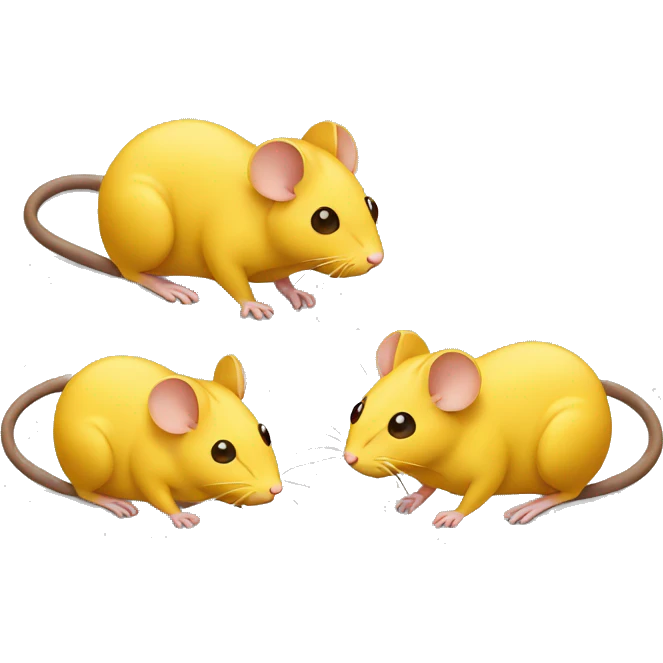 Two yellow and one brown mice  emoji