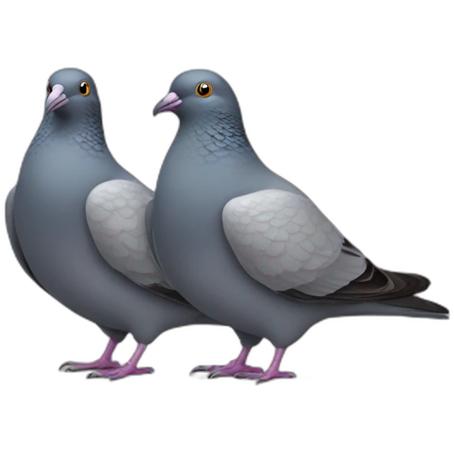 Three-headed pigeon emoji