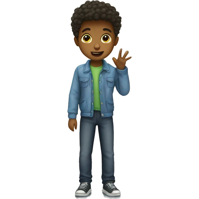 boy asking permission to go out of the class emoji