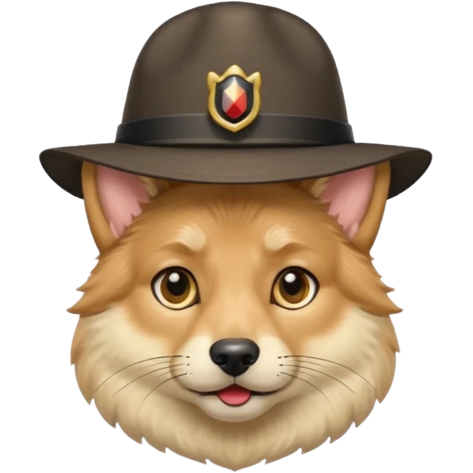 یه گربه که عکس کلاه روی سرش عکس یه سگ ژرمن شپرد  emoji
