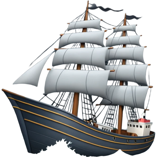 Velero navegando en tormenta emoji