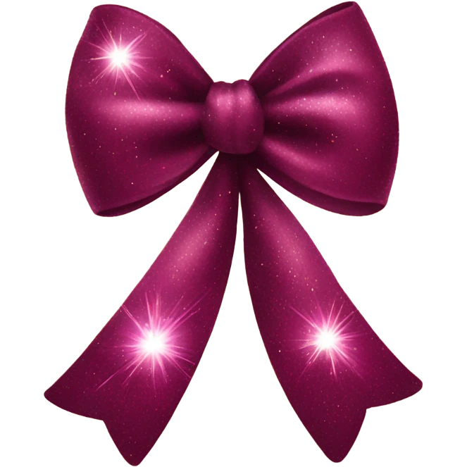 burgundycolor bow with sparkles emoji