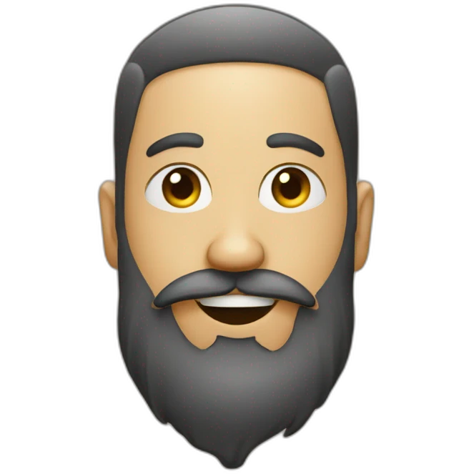 A man with beard kissing & winking  emoji