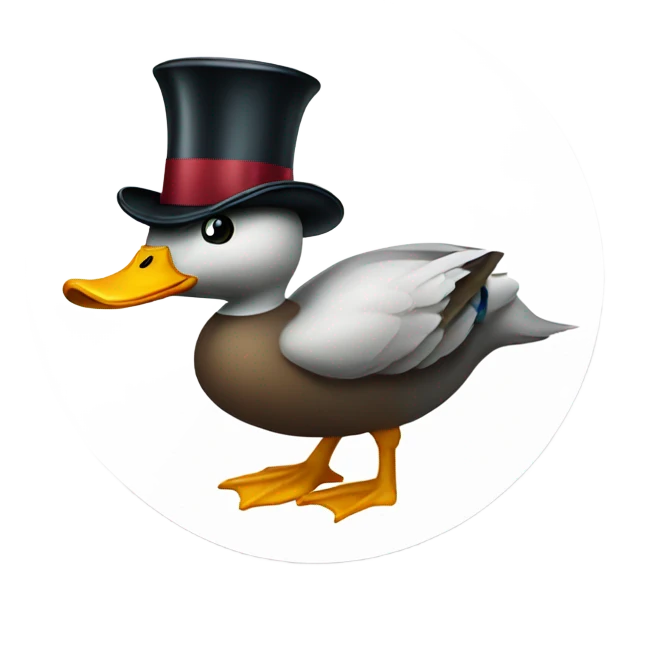 duck with tophat and monocle  emoji