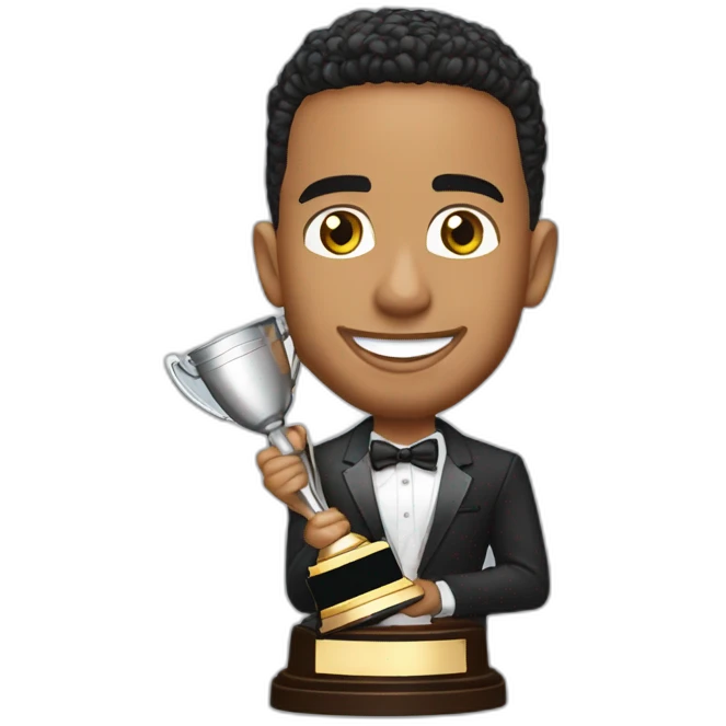 Lewis Hamilton avec un trophée emoji