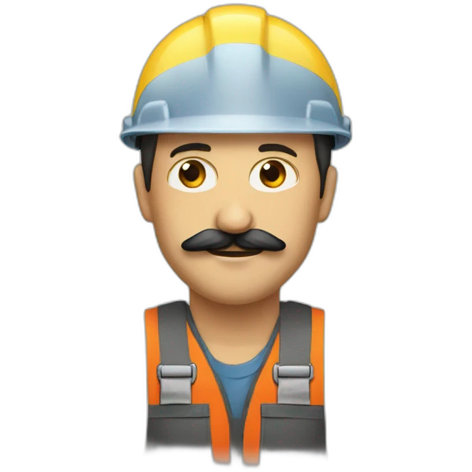 Un plot de chantier avec une moustache emoji