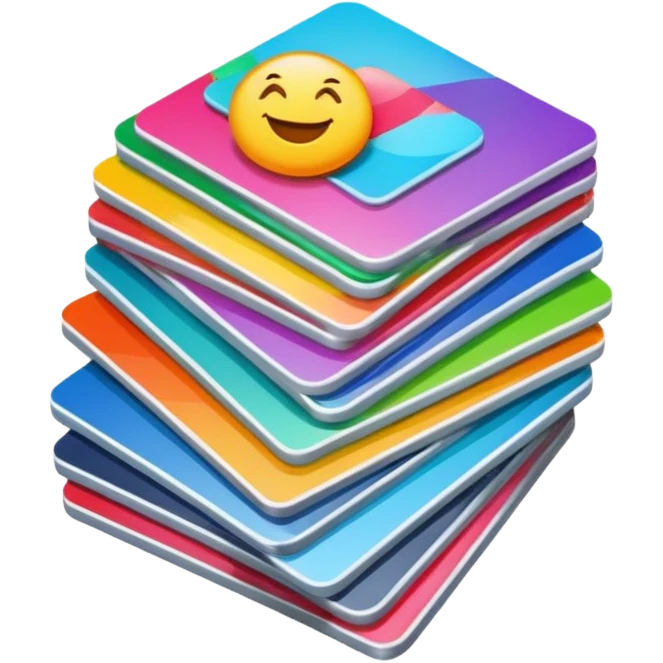 Many photocards in one stack emoji