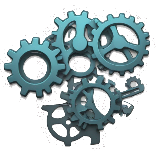  tools, gears, brain emoji