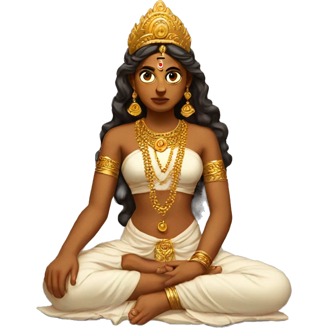 Durga goddess but sad  emoji