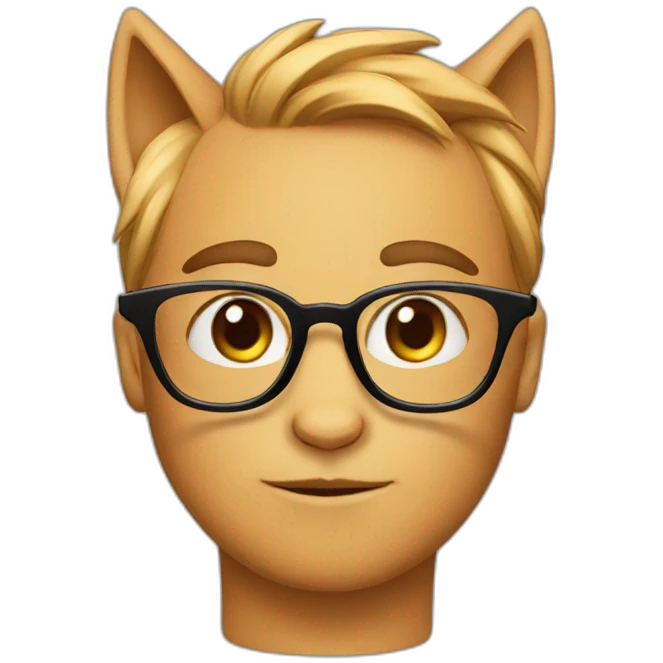 Cat nerd with glasses emoji