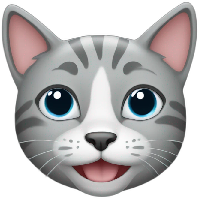 Gray cat funny smile emoji