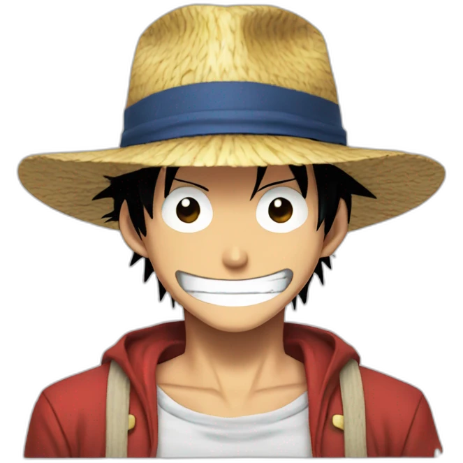Monkey D. Luffy with hat emoji