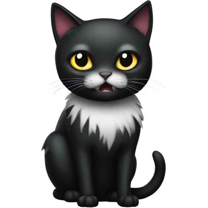 terrified black magic cat, gothic style emoji