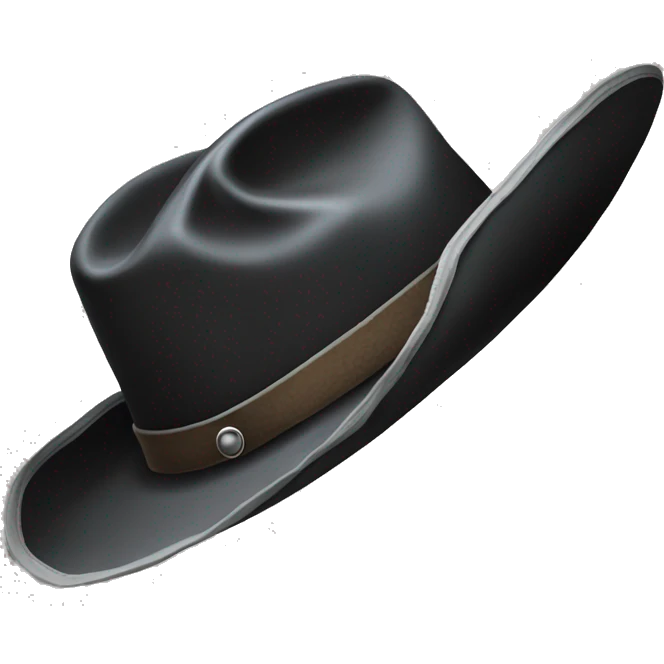black cowboy hat with long grey breard emoji