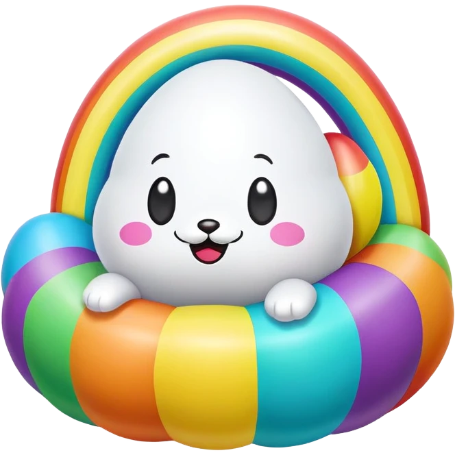 easter rainbow inflatable bouncy  poopmoji  emoji