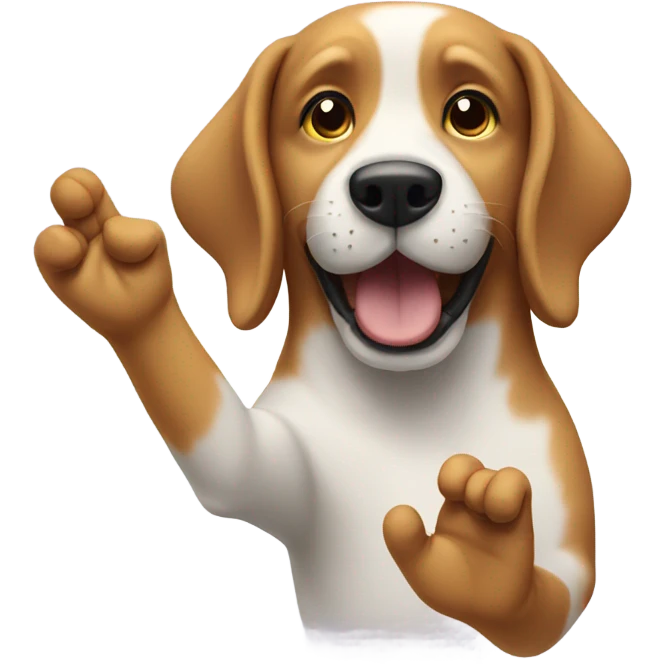 Dog giving hi five emoji