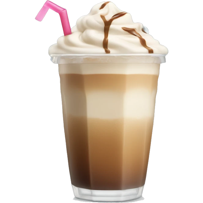Ice latte with iced cubes emoji