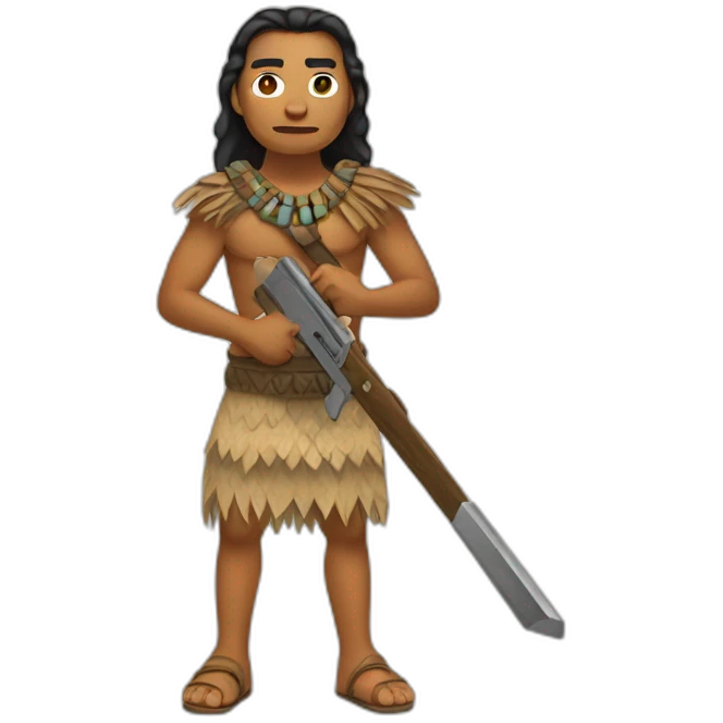 Polynesian Person Holding A Weapon emoji