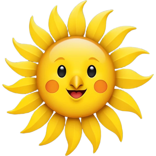 stylized sun with a small bird silhouette, minimal and bold, emoji style, no text emoji