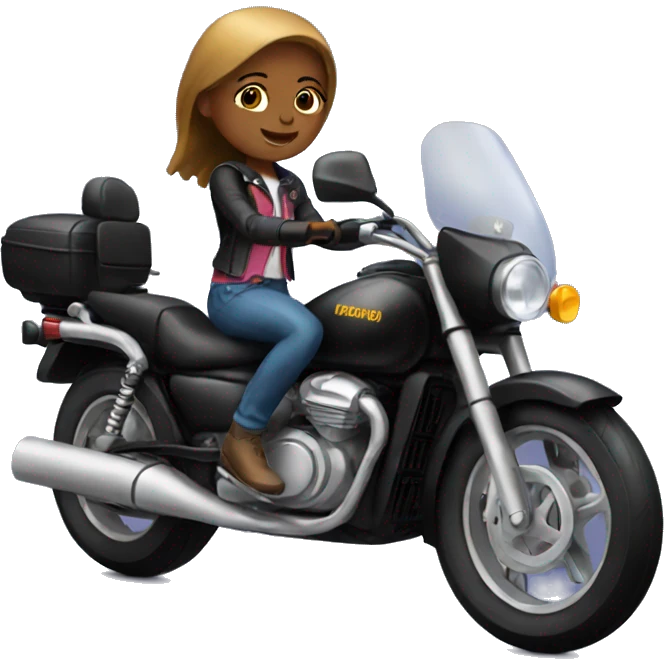 Girl riding a motorcycle emoji | AI Emoji Generator