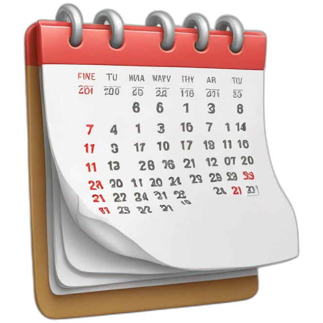 calendar with the date 1 emoji