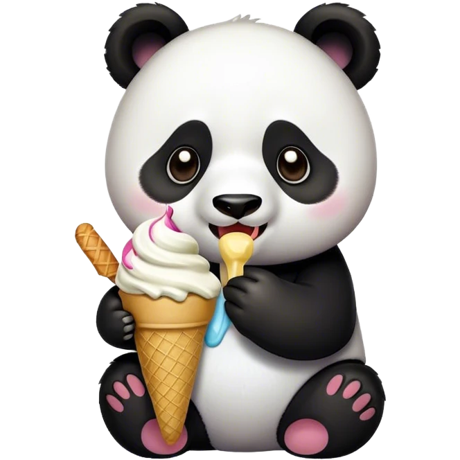 Panda rating ice cream emoji