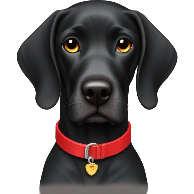 black german short haired pointer with a red collar emoji